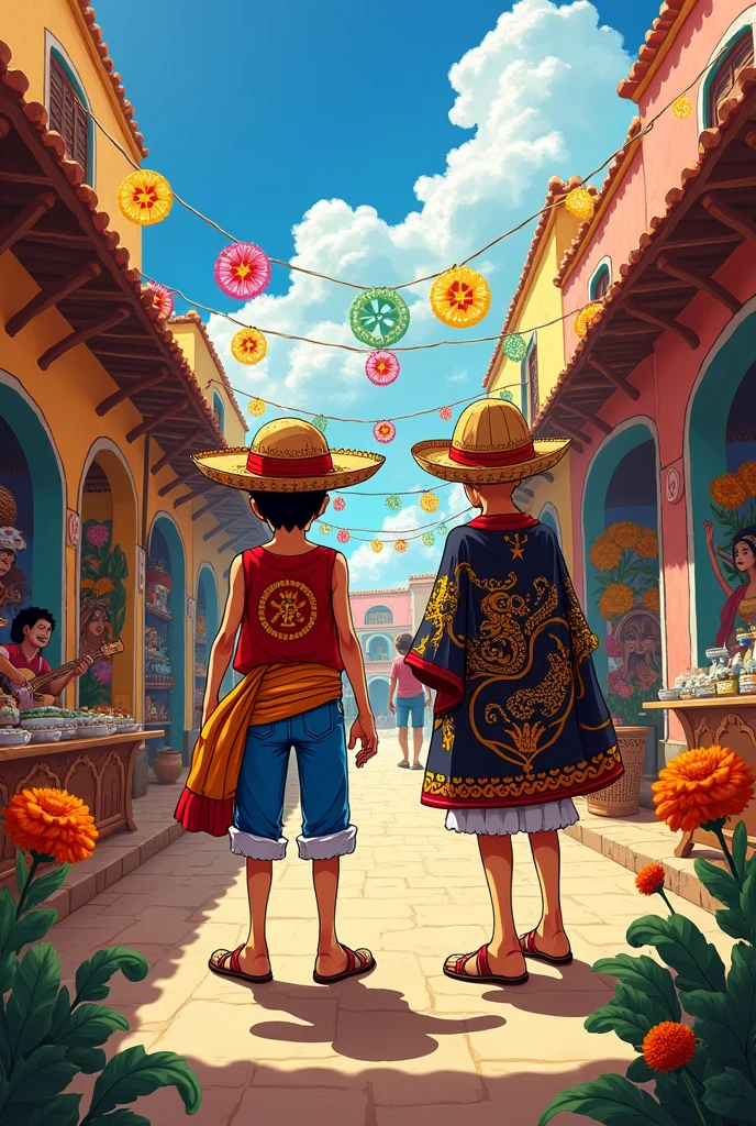 ONE PIECE CHARACTERS IN A MEXICAN STYLE
