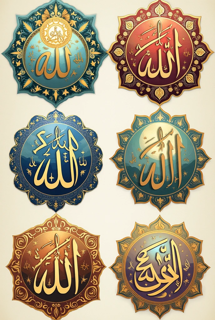 Creat 50 attractive picturea with name of Allah with different designs 