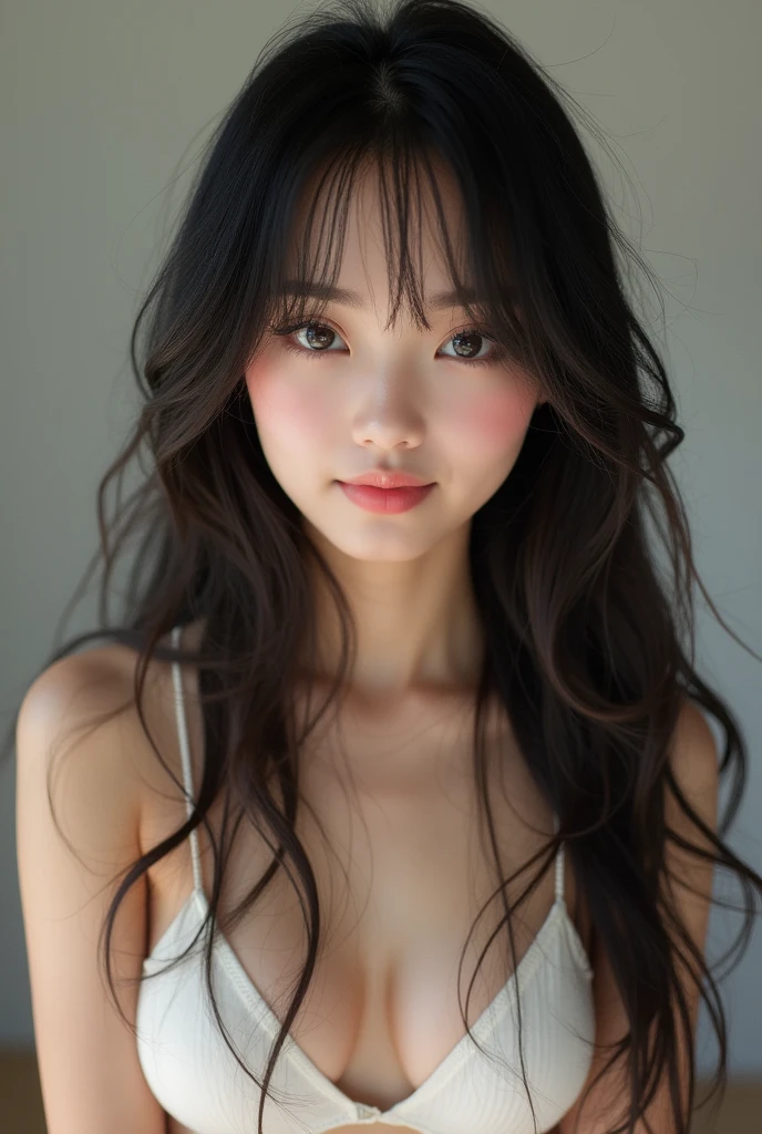 Realな写真、Japan people、、Idol、cute、bangs、Long Hair、nude、Detailed face and body、Natural lighting、High resolution、Photorealistic、(Highest quality、8k、High resolution、masterpiece:1.2)、Super detailed、(Real、Photorealistic、Photorealistic:1.37)、Realな肌の質感、Detailed eyes and lips、Beautifully detailed face、Long eyelashes、Smooth Skin、Natural body shape、