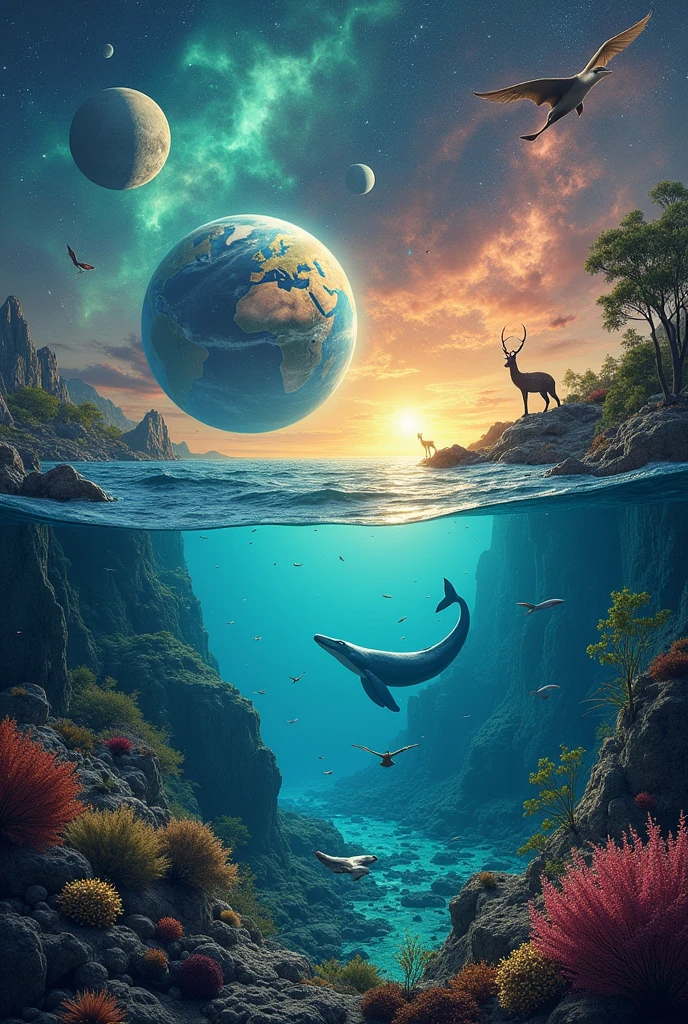 Now you have a world of planets, galaxy, land animals and sea animals 