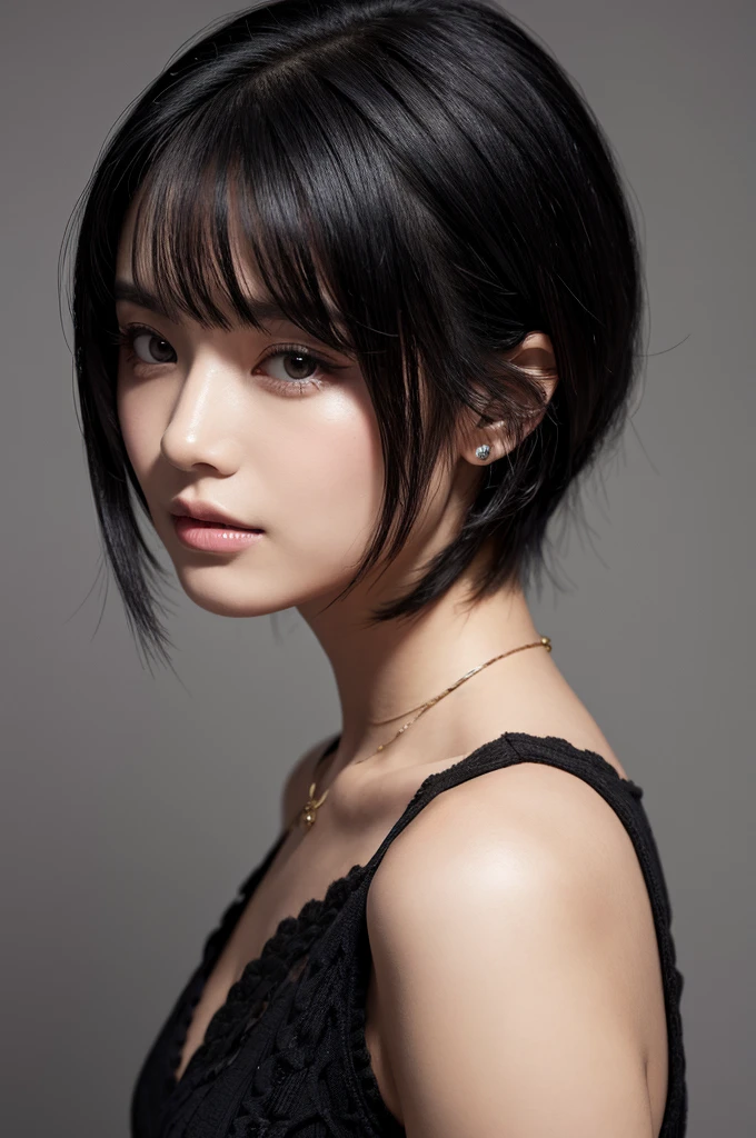 One woman Black Hair