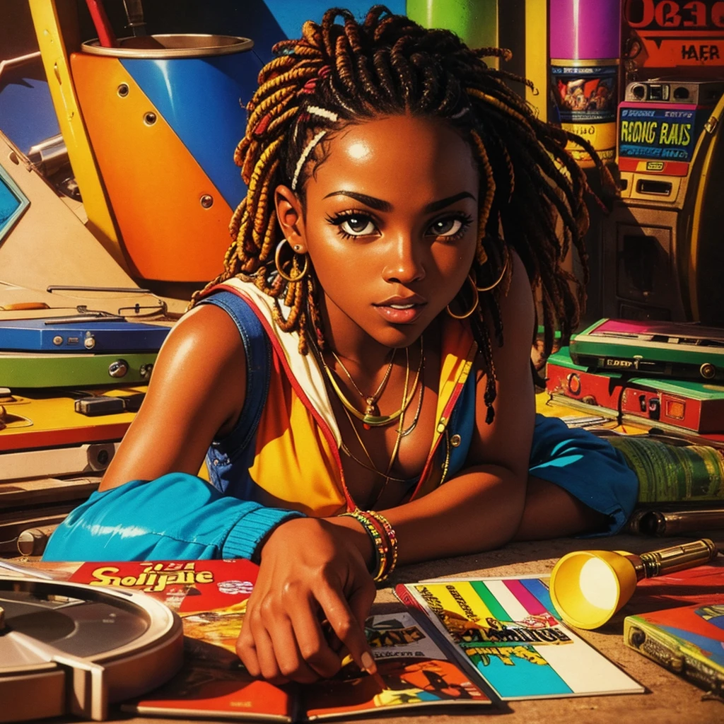Reggae album cover, there is a Bic lighter burning in the center, 80s retro aesthetic