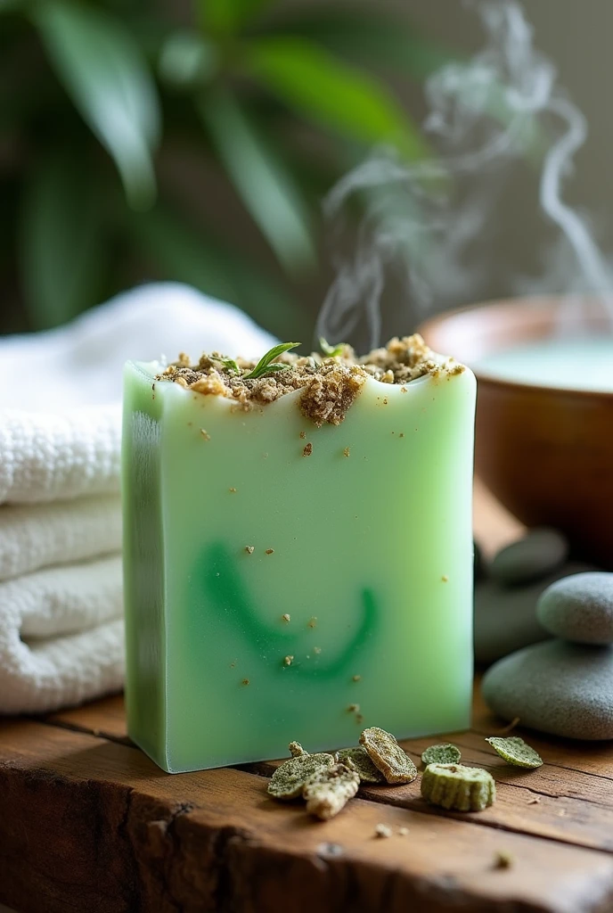 Make me a prototype of a handmade eucalyptus soap
