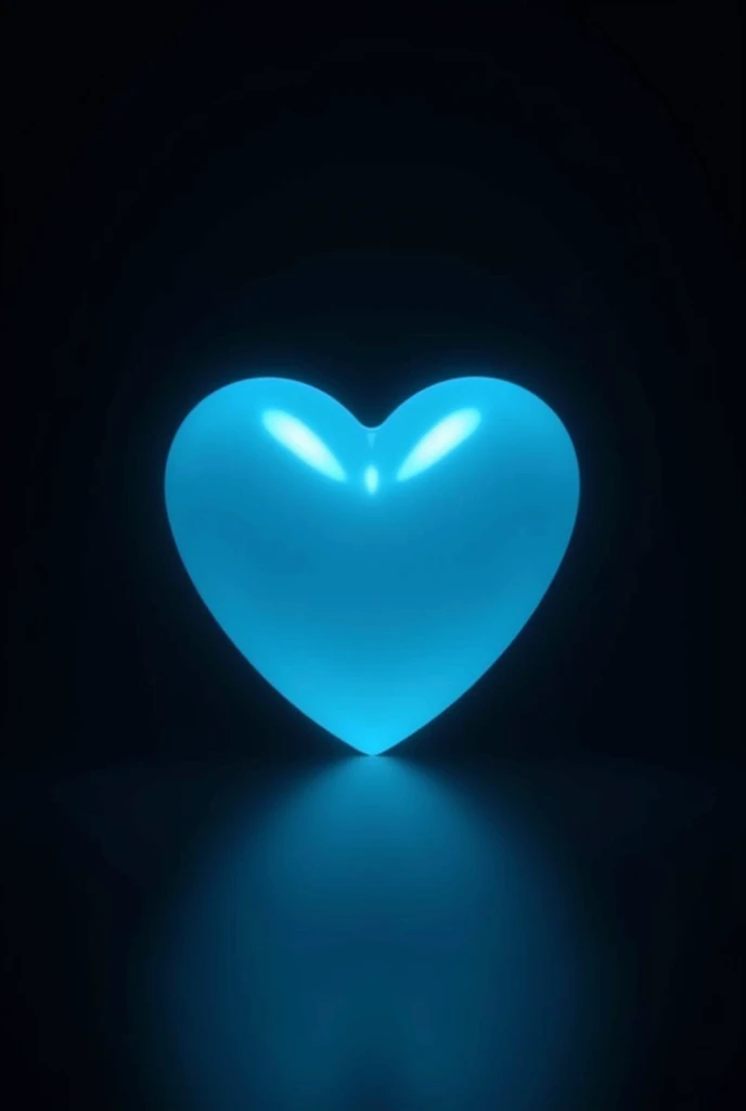 Cyan heart on a black background