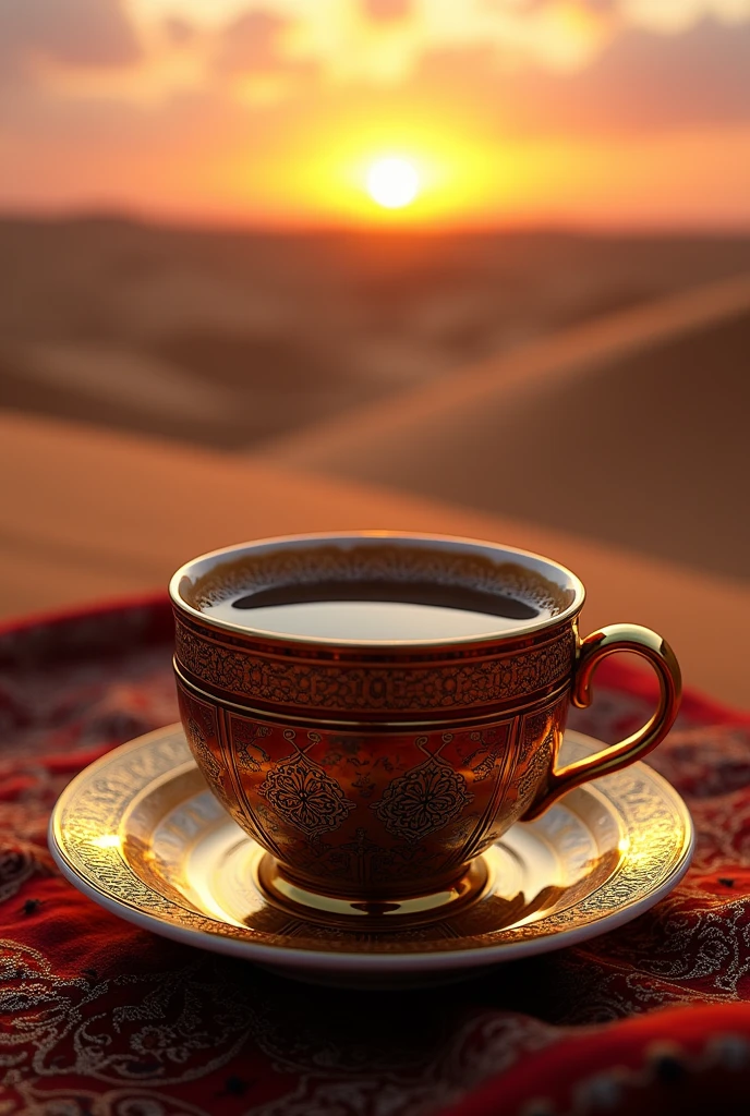 a cup of Arabic coffee that represents all the magic and history of Arabia