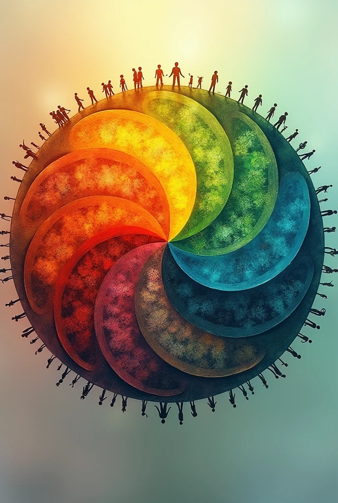 a circle divided into overlapping sections, showing how the biological dimensions, psychological, social, spiritual and cultural interrelate.