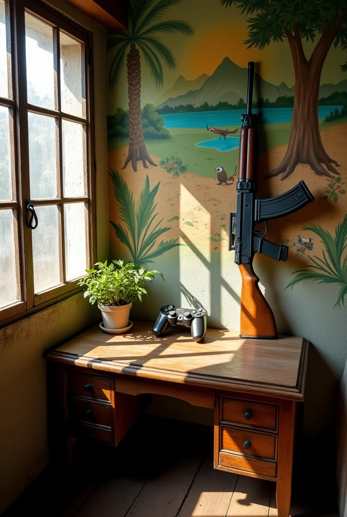 Old Ar15 desk PlayStation controller house in Venezuela 