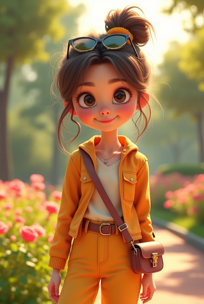 One 20 years old healthy girl 3d animation style attractive clothes or attractive look HD pixar 