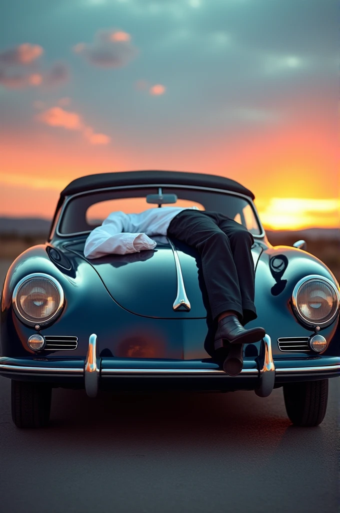 A car with a man's clothes