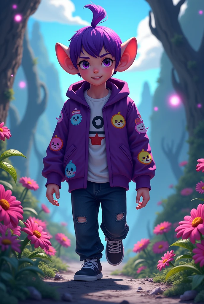po character from the slendytubbies 3 game with anime style humanized male