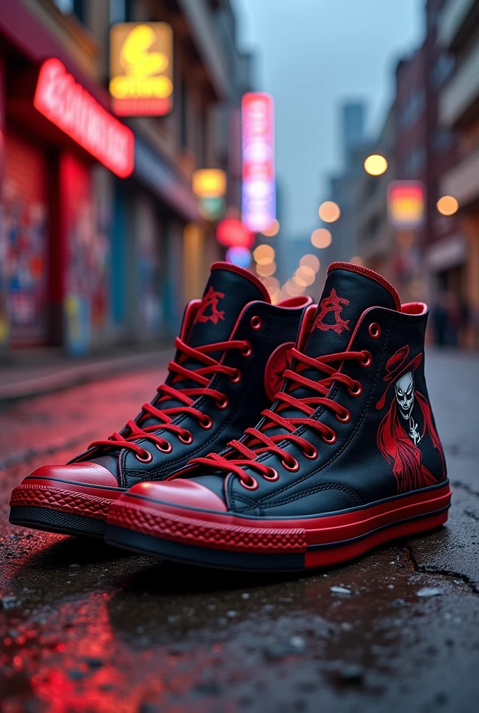 Custom shoes converse with anime decoration alucard drawing