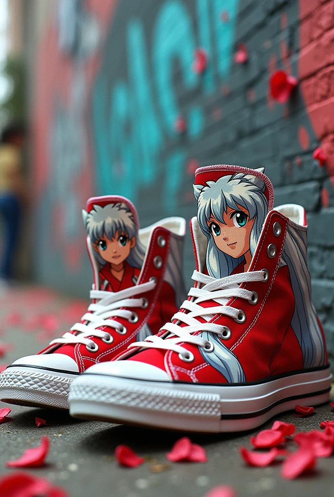 Custom shoes converse with anime decoration inuyasha drawing