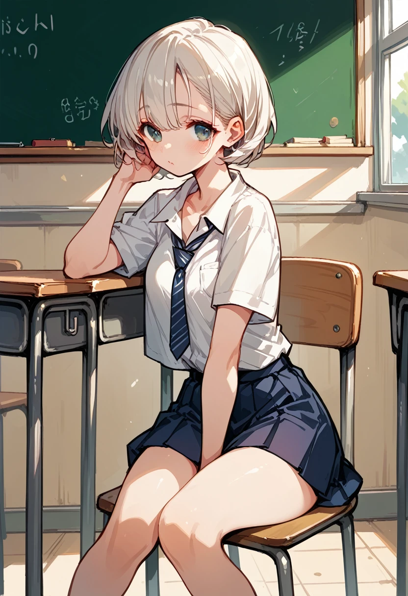 high school girl　classroom　apology