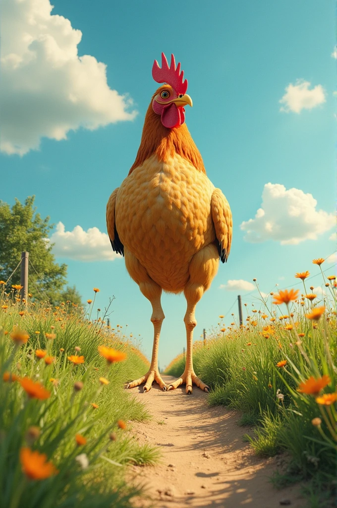 A man with chicken legs