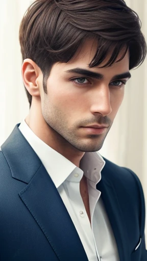 A Handsome Man handsome HaLevi Ashlag short hair focus on the face.