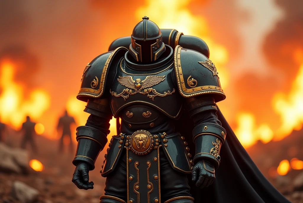 Hyperdetailed,Hyperrealistic,Realism,RAW photography of an Warhammer40k Grey Knights Space Marine, on a burning battlefield,realistic style,8k HD ultra fine detailed,cinematic,photo realistic,dynamic lighting,masterpiece,32k,high definition,behance contest winner,smooth,ultra high definition,ultra sharp focus, intricate artwork masterpiece,
