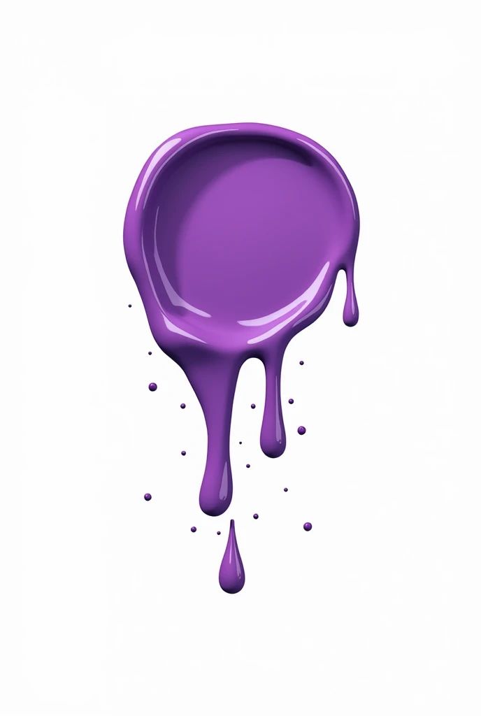 PURPLE PAINT FLAT DRAWING FALLING ON A NON-REALISTIC WHITE BACKGROUND FOR LOGO 