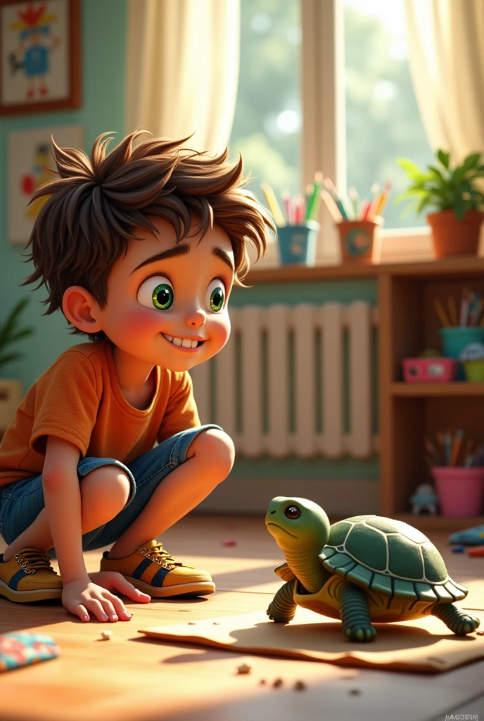 David is jealous of his turtle because he thinks Alejandro loves it more than him.