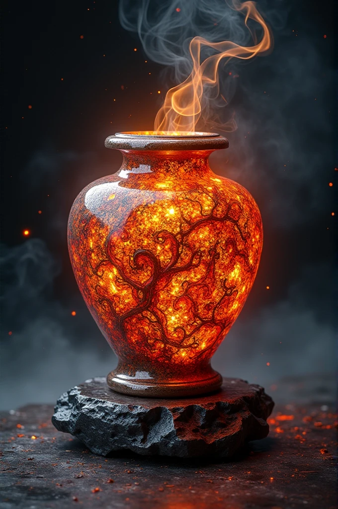 Create a container with something original that represents the signs of fire