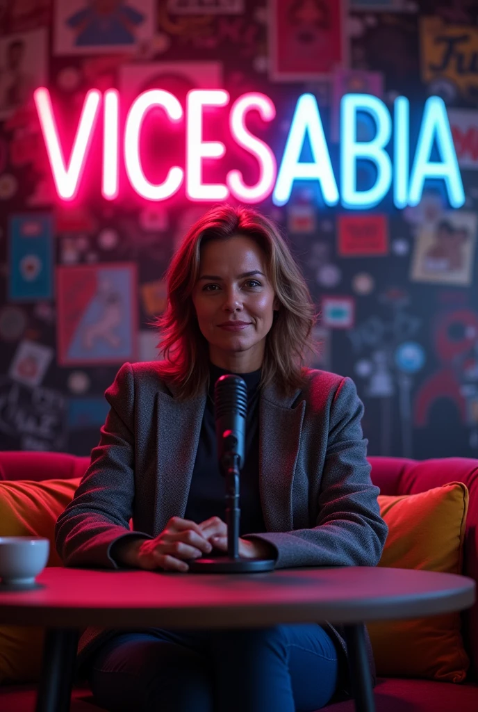 An art for a podcast call named "vicesabiacast" to share on Instagram, in a simple and impressive way
