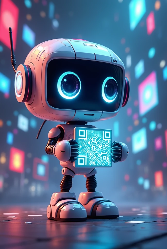 A 2d mascot for a data collection company that generates them in an easily accessible QR code
