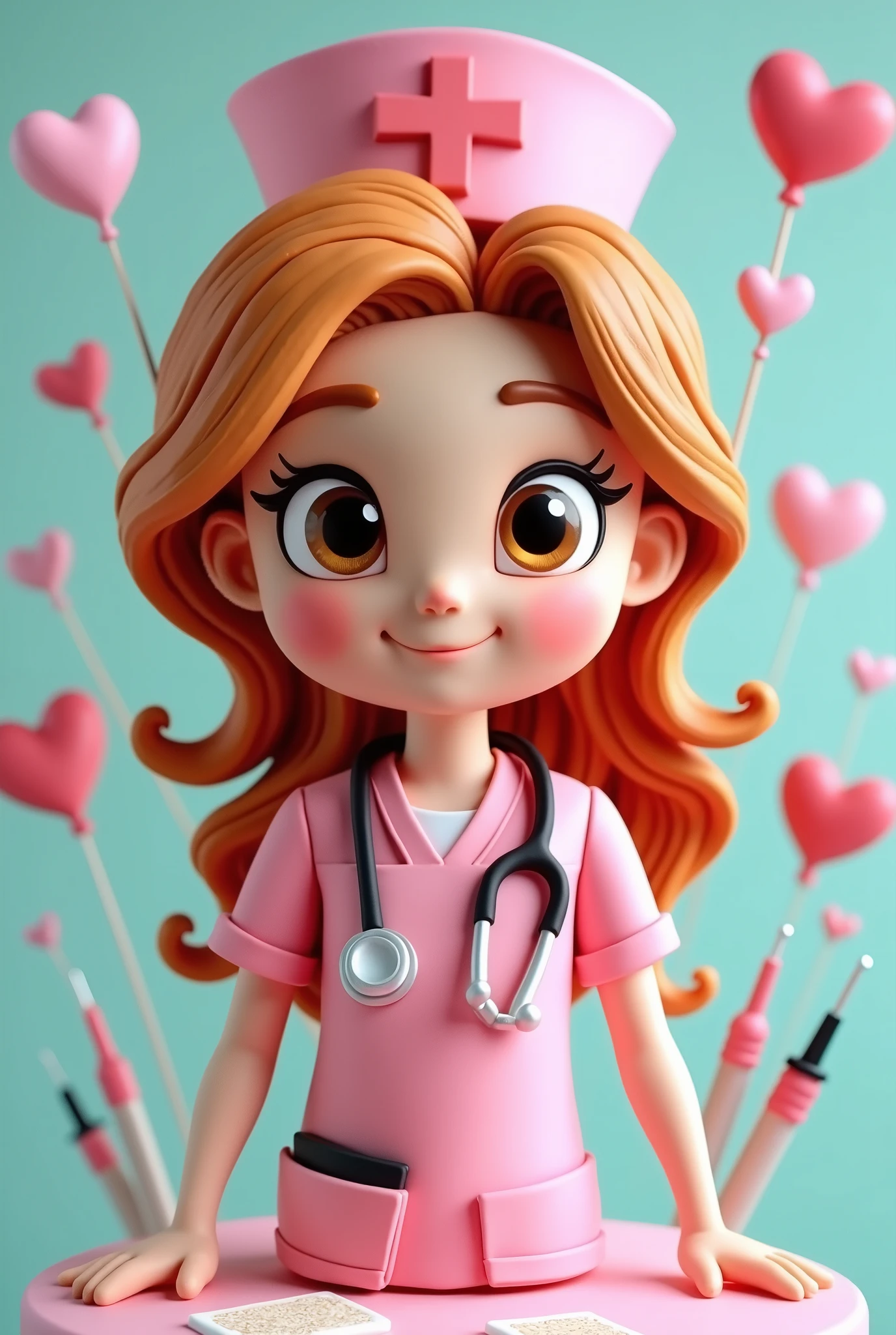 Make a cake topper with a nursing theme using this image.