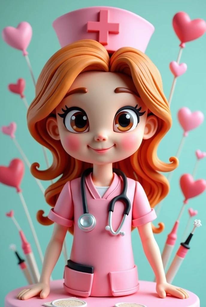 Make a cake topper with a nursing theme using this image.