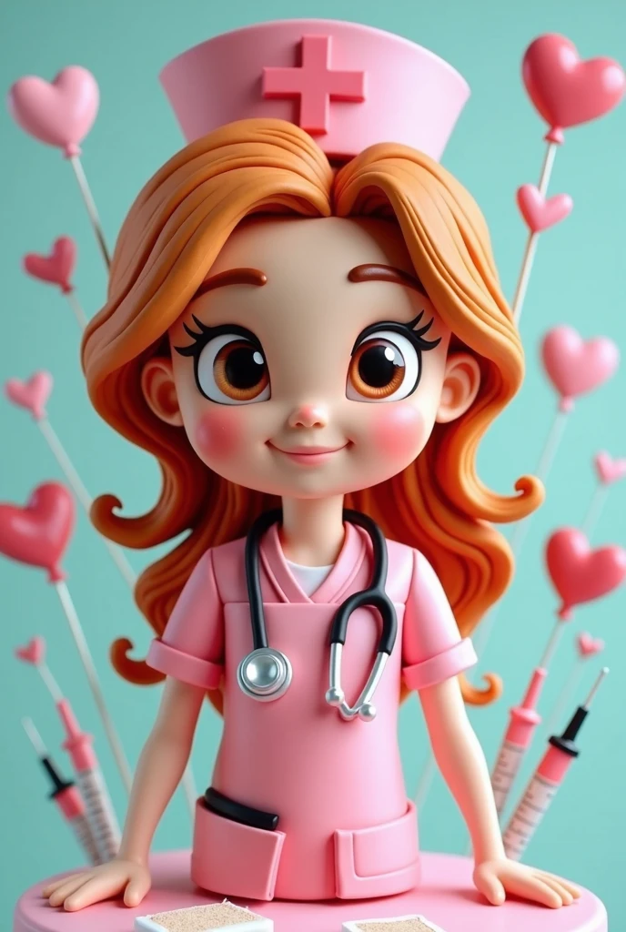 Make a cake topper with a nursing theme using this image.