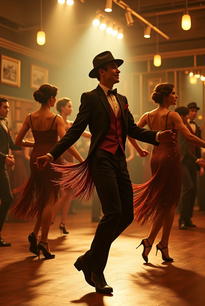 Classic jazz dancers at the dance studio photo