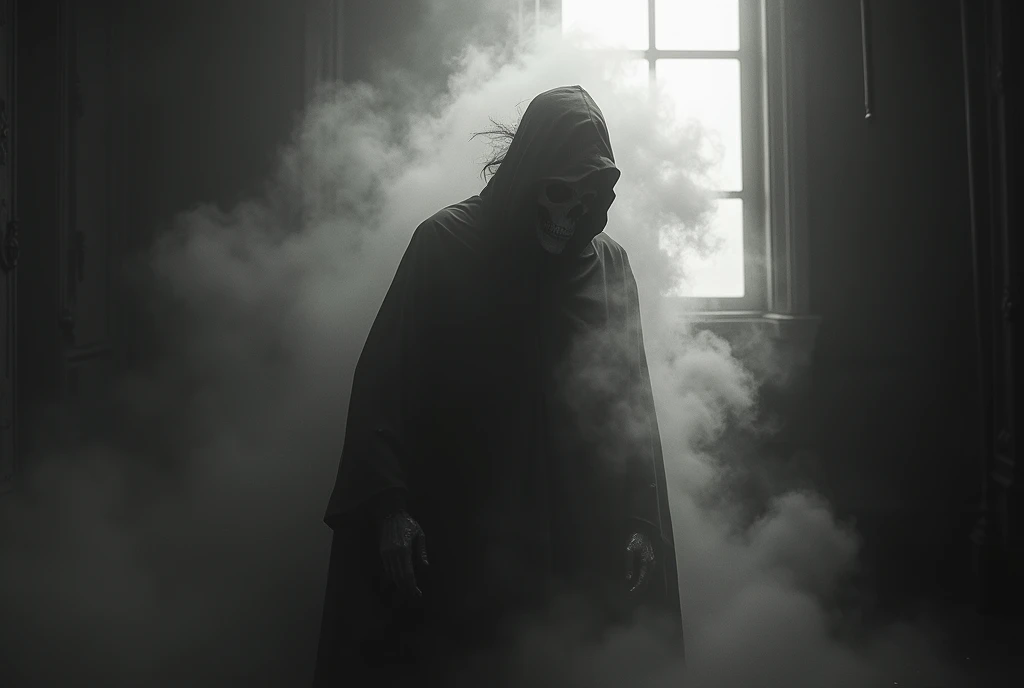 smoke, dead skull, chinos, turns, bailes, unmistakable silhouette, Dark ghost, mysterious transformation, beautiful intricate detailed, incredibly detailed, photorealistic, Soft natural volumetric cinematic perfect light., disturbing vapors, ethereal, macabre spectacle, delicious, Mesmeriano, dreamer, striking, Irresistible, fascinating, glorious, divine, Beautiful, great, gorgeous, very pretty, adorable, Awesome, Intricate Art Masterpiece, Very detailed, Vibrant, ultra high quality model, Dimly lit room, Soft natural volumetric cinematic perfect light., atmospheric lighting, dark environment, Foggy, disturbing vapors, ethereal, macabre spectacle, feeling, dark environment, Rafael, Caravaggio, Greg Rutkowski, Beeple, Beksinski, Salvador Dali, oil on canvas, 8k art photography, monochrome, photorealistic concept art, Gothic art, digital illustration, Vibrant, in black and white, grayscale color scheme, dynamic lighting, incredibly detailed octane render. by DL 💀