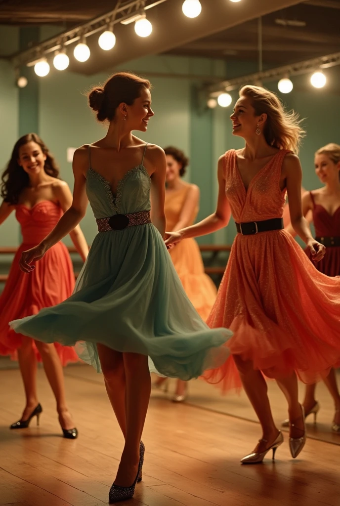 Classic jazz dancers at the dance studio photo