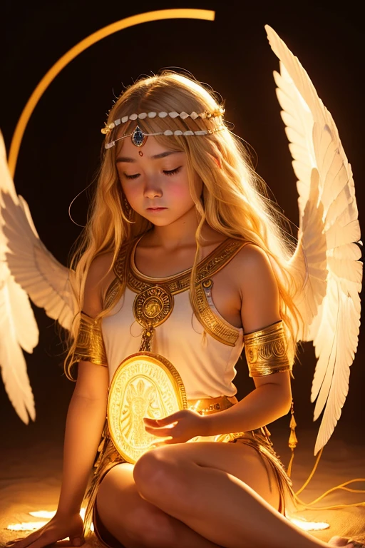 Cherub with four wings, ultra realist cinematic. digitl art, highly detailed surreal vfx. hyper真实感, eye channeling energy from the third eye, 真实感 | beetle, digital visionary art, infinite angelic wings, nft art, neosur真实感, cosmic horror entity with wings,several eyes spread across the wings