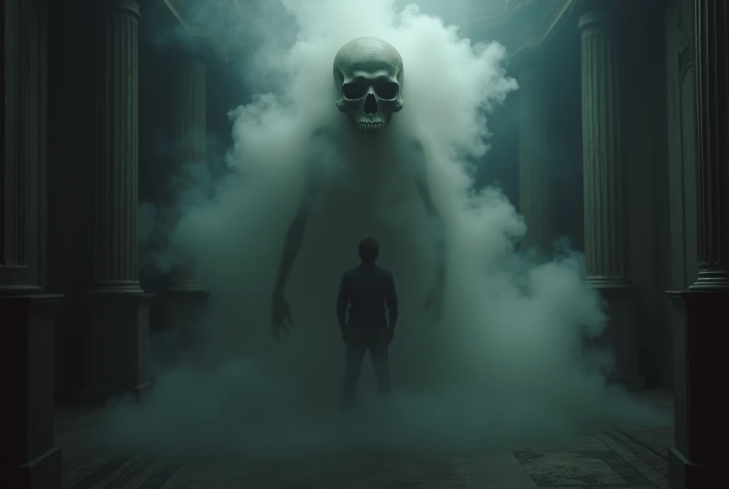 smoke, dead skull, chinos, turns, bailes, unmistakable silhouette, Dark ghost, mysterious transformation, beautiful intricate detailed, incredibly detailed, photorealistic, Soft natural volumetric cinematic perfect light., disturbing vapors, ethereal, macabre spectacle, delicious, Mesmeriano, dreamer, striking, Irresistible, fascinating, glorious, divine, Beautiful, great, gorgeous, very pretty, adorable, Awesome, Intricate Art Masterpiece, Very detailed, Vibrant, ultra high quality model, Dimly lit room, Soft natural volumetric cinematic perfect light., atmospheric lighting, dark environment, Foggy, disturbing vapors, ethereal, macabre spectacle, feeling, dark environment, Rafael, Caravaggio, Greg Rutkowski, Beeple, Beksinski, Salvador Dali, oil on canvas, 8k art photography, monochrome, photorealistic concept art, Gothic art, digital illustration, Vibrant, in black and white, grayscale color scheme, dynamic lighting, incredibly detailed octane render. by DL 💀