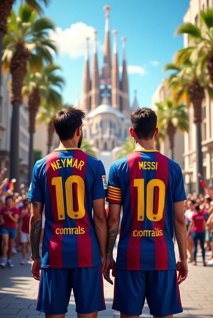 Neymar alongside Messi in a realistic Barcelona