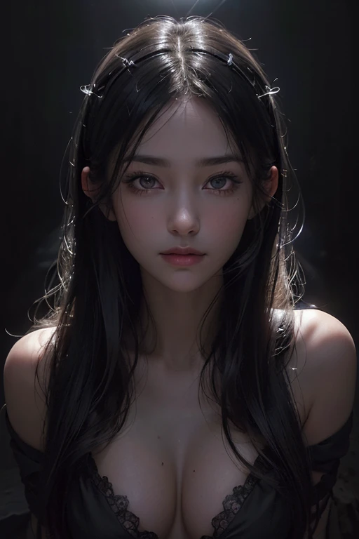 highest quality, epic realistic, ((in the pitch black darkness :1.4)), ((portrait:1.5)),(background: heavenly light ) high contrast ,glorious picture, lowest lux, lighting face, she's comfortable in naked, wearing nothing, , looks incredible, (8k, Raw photo, Highest quality),(epic realistic:1.5), a charm woman face,(detailed eyes:0.8),(looking at the camera:1.4), (Highest quality), ( high contrast, deep shadows),Intricate details,cinematic,((skin:1.4)), (straight dark hair:1.3), ((long hair covered her nipples)), messy ,(Hdr:1.5),Detailed, colors, Superior quality, Masterpiece, Raw Photo (20-year-old, looking at viewer), beautiful, (wearing nothing,), perfect, natural, perfect composition, portrait, perfect face, smiling expression, Captivating eyes, Bright details, Tight lips, (High Skin Detail),, (blue tint: 0.6), (sale: 0.8), (bloody: 0.7), Key lighting , (backlight: 1.5), Depth of field, Canon 5d, 50mm lens, f/4 apertures, (Ultra-detailed, Complex detail), sharp focus, soft colors, 8k, Absurd, 80mm, dark background, photography, soft smile, (pinay, vietnamese), cinematography ,nsfw