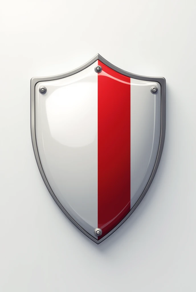 White sports shield with red stripe 2D drawing