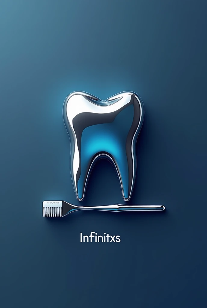 Here is a concept for the logo of "Infinitxs" Based on the description provided:

### Logo Description:

1. **Central Element:** A stylized tooth, positioned in the center of the logo. The tooth should have a modern and clean design, perhaps with a subtle sheen to represent the vibranium alloy coating.

2. **Vibranium Alloy Coating:** The tooth can be presented with a shiny effect or a metallic texture that symbolizes the vibranium alloy. Use silver or blue tones to evoke the idea of advanced technology..

3. **Brand Name:** "Infinitxs" in a modern and sophisticated font, posicionada diretamente below the tooth. Choose a font that conveys innovation and elegance, with well-spaced letters.

4. **Toothpick:** Abaixo do nome "Infinitxs," add a stylized toothpick, horizontal and coated with a visual effect that imitates vibranium alloy. Make sure the toothpick is visibly integrated into the logo design., reinforcing the idea of durability and innovation.

### How to Draw:
- **software:** Use graphic design software like Adobe Illustrator, Canva or any other vector image editor to create the logo.
- **Steps:**
  1. **Draw the Tooth:** Start with a centered tooth, add gloss or texture details to represent the vibranium alloy coating.
  2. **Add name:** Enter text "Infinitxs" below the tooth, adjusting font and spacing to ensure readability and impact.
  3. **Draw the Stick:** Create a horizontal toothpick below the name, applying the same vibranium coating effect to maintain cohesion in the design.
  4. **Adjust and Refine:** Adjust colors, sizes and positions to ensure that all elements are harmonized and visually appealing.

### Sugestão de colors e fountains:
- **colors:** silver, metallic blue, and shades of gray to simulate vibranium alloy.
- **fountain:** Modern sans-serif like Helvetica, Future, or a source 