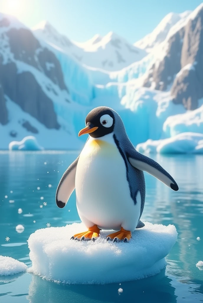 Penguin with its legs open