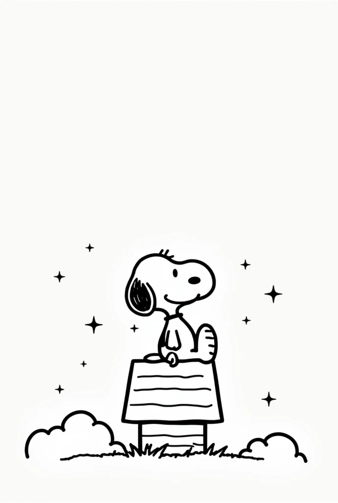 Horizontal black and white Snoopy name tag