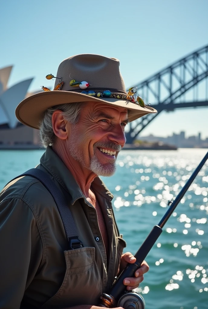 Fisherman on a hat in Sydney, Australia