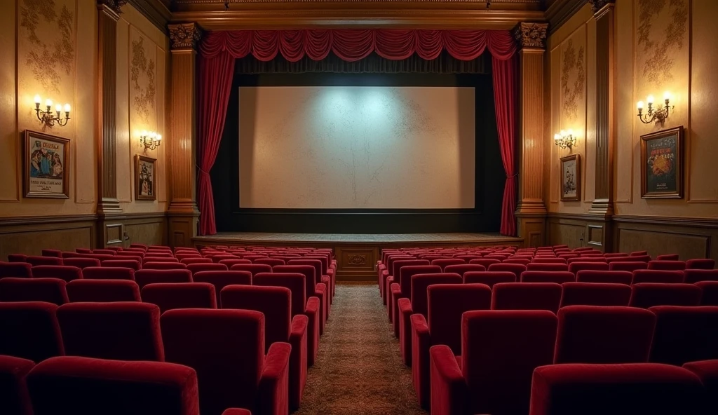 Old cinema、The screen is in the middle、