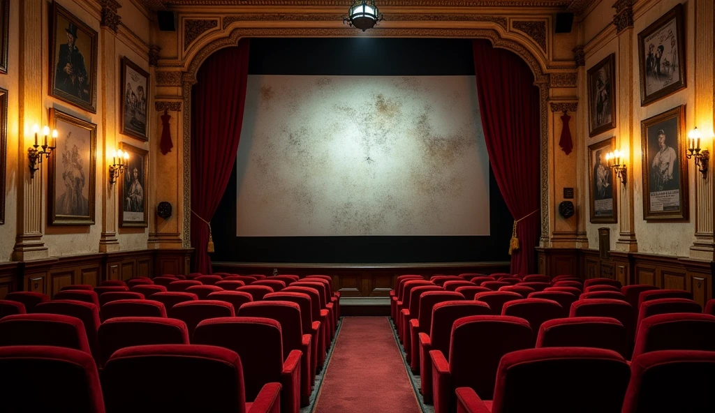 Old cinema、The screen is in the middle、