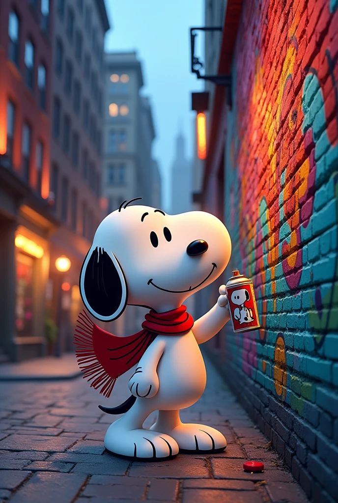Snoopy doing graffiti