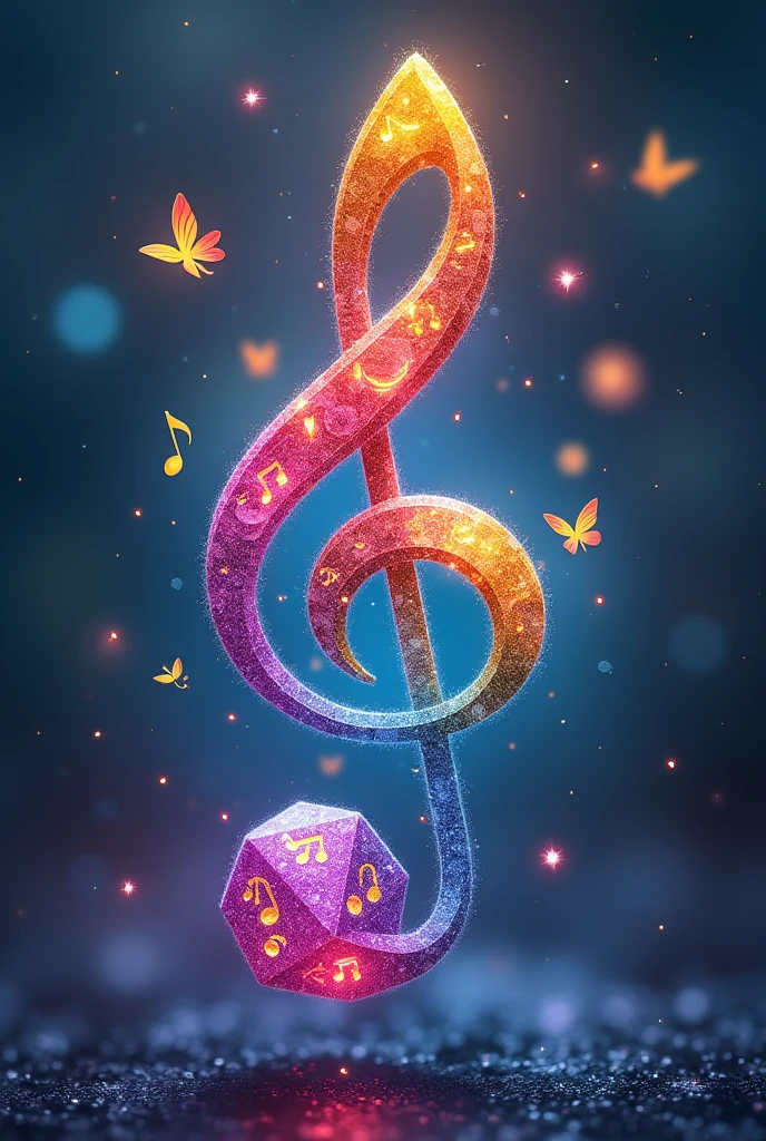 A musical note involving an rpg dice