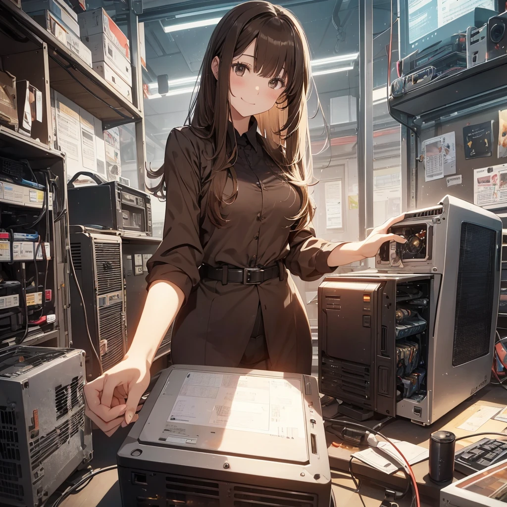 The heat doesn't change even after the sun goes down... I tried to revive a junk PC for the first time in a while, but it didn't work this time. There are days like this...pantyshot, long brown hair, office lady, 1girl, amazing, girl, 30 years old, house wiife, warm smile, hourglass figure, 