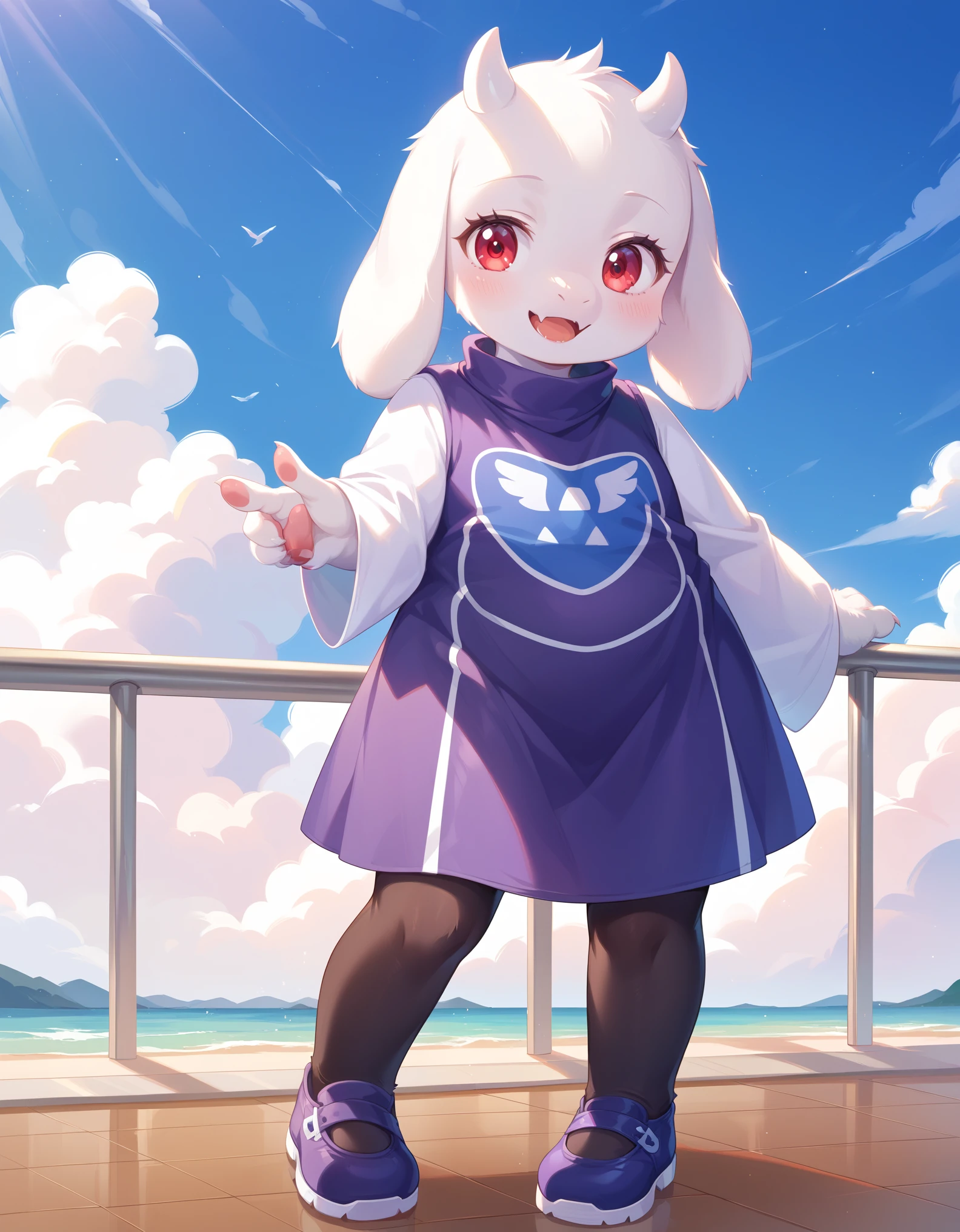 score_9, score_8_up, score_7_up, source_furry,, furry, fur whiter, 2D, BREAK, 1girl, solo, Toriel, young