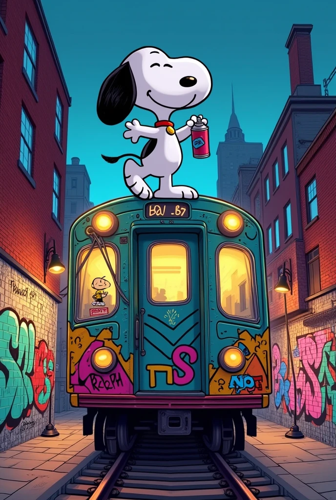 Snoopy doing illegal graffiti