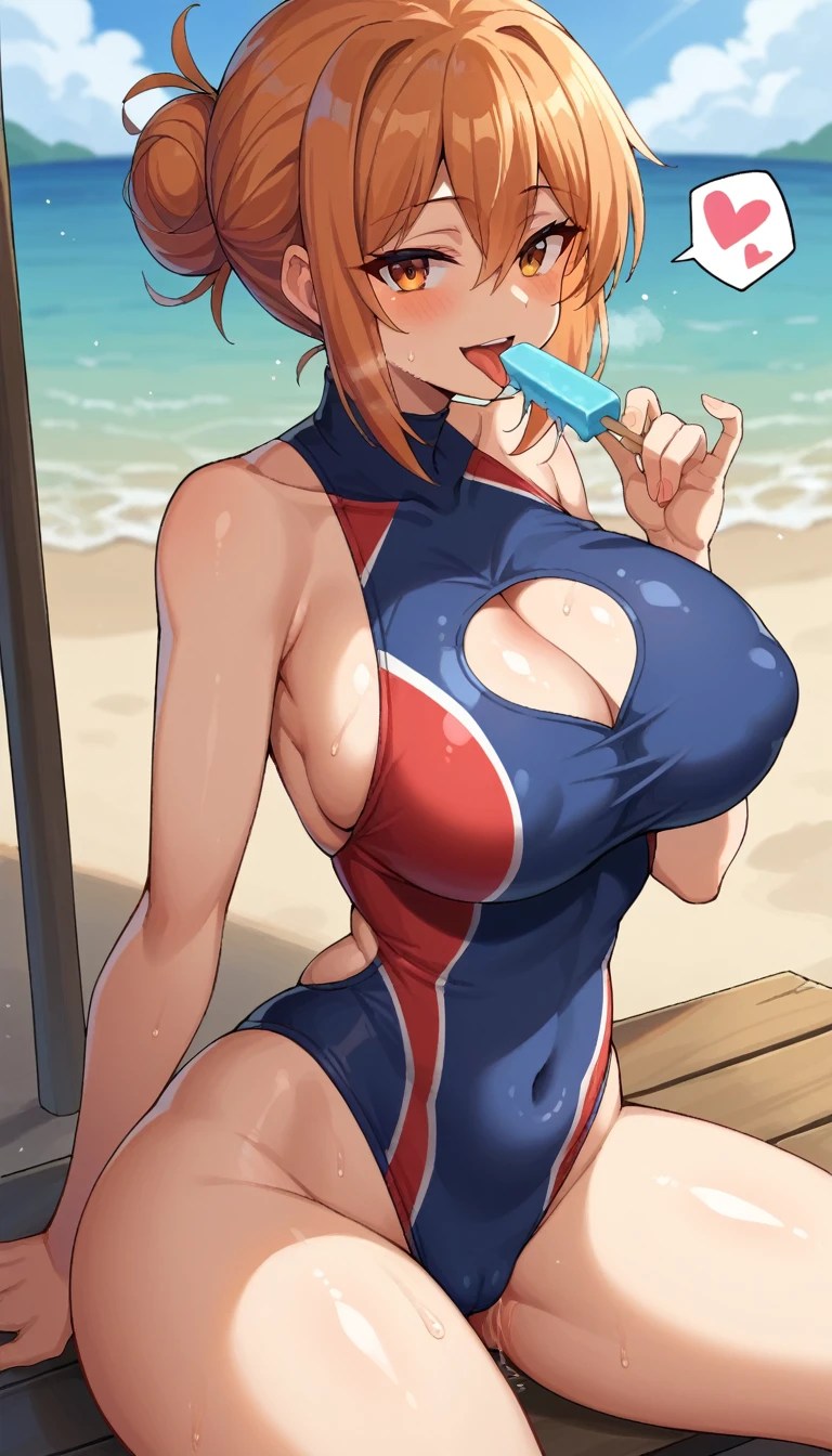 score_9, score_8_up, score_7_up, score_6_up, beach,,
BREAK
ExpressiveH, souce_explicit, ,
BREAK
1girl,yuigahamama, hair bun, mature female, orange eyes, orange hair, short hair, single hair bun, hair between eyes, sidelocks, elect nipple, large breasts, smile, spoken heart, popsicle,
licking, tongue out, open mouth,
two-tone swimsuit, cutout swimsuit, one-piece swimsuit, blue swimsuit, red swimsuit,
tall, leggy, shiny skin, heavy breathing, wide hips, tight waist, thick thighs, ,
pussy juice, cameltoe,
, ,
,
, ,
, side view, sitting, looking at viewer,