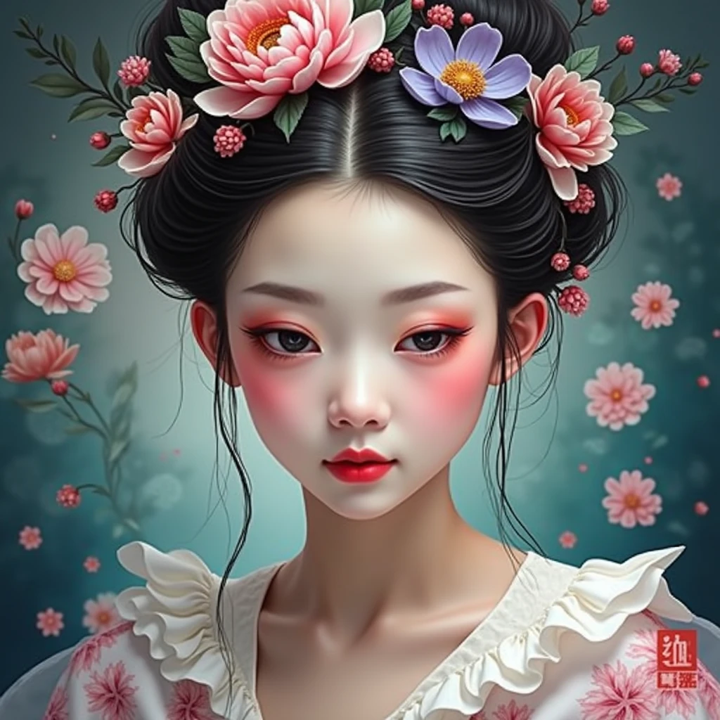 Chinese watercolor paintings focus on the beauty and characteristics of flowers,Using traditional Chinese watercolor style,Capture the elegance and subtlety of flowers,Composition includes various flowers,Each flower presented with the delicate brushstrokes and soft colors typical of Chinese watercolor art。The arrangement of flowers should be harmonious and beautiful,Demonstrate their individual beauty and the overall balance of the composition。The background should be minimalist,Make flowers the centerpiece of your artwork
