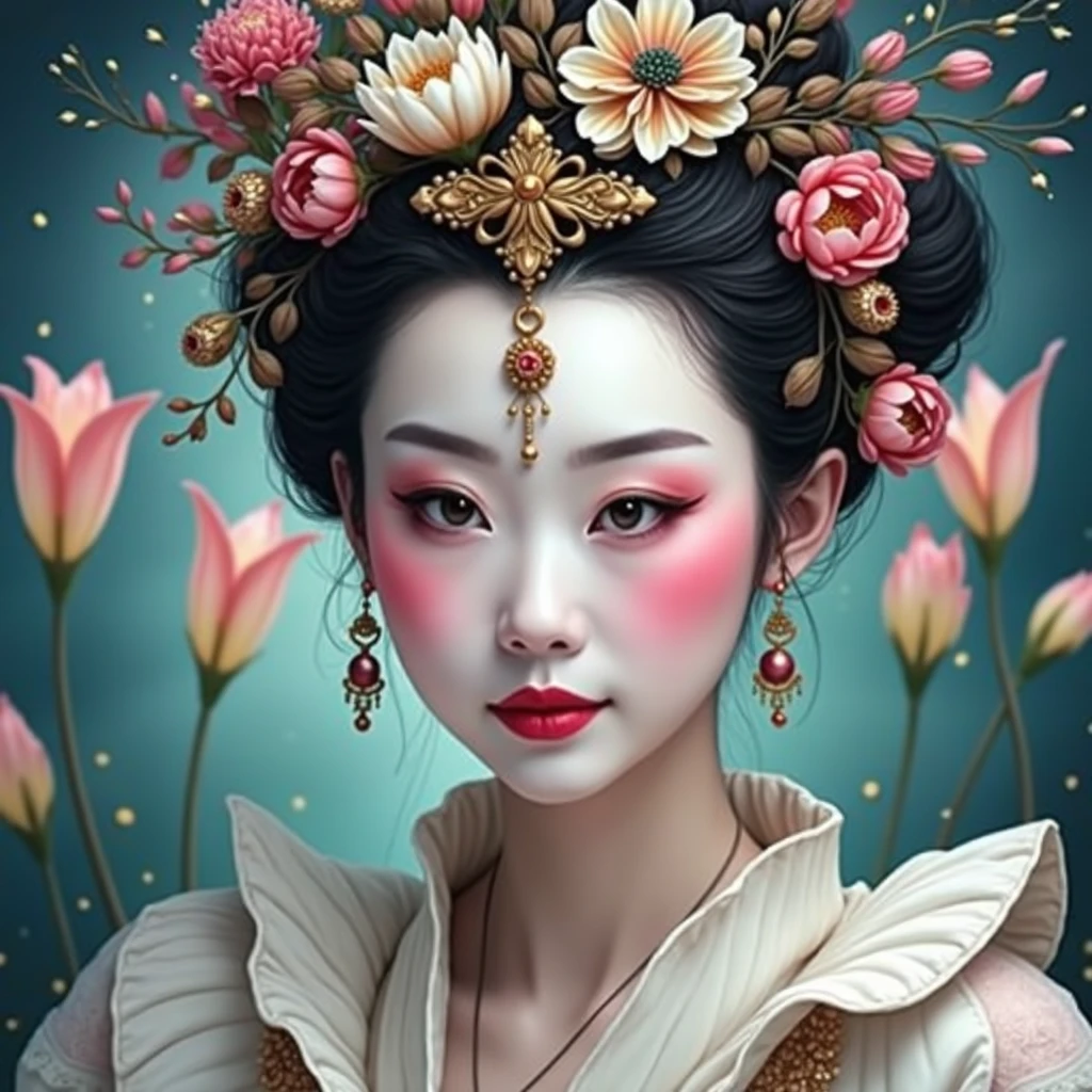 Chinese watercolor paintings focus on the beauty and characteristics of flowers,Using traditional Chinese watercolor style,Capture the elegance and subtlety of flowers,Composition includes various flowers,Each flower presented with the delicate brushstrokes and soft colors typical of Chinese watercolor art。The arrangement of flowers should be harmonious and beautiful,Demonstrate their individual beauty and the overall balance of the composition。The background should be minimalist,Make flowers the centerpiece of your artwork